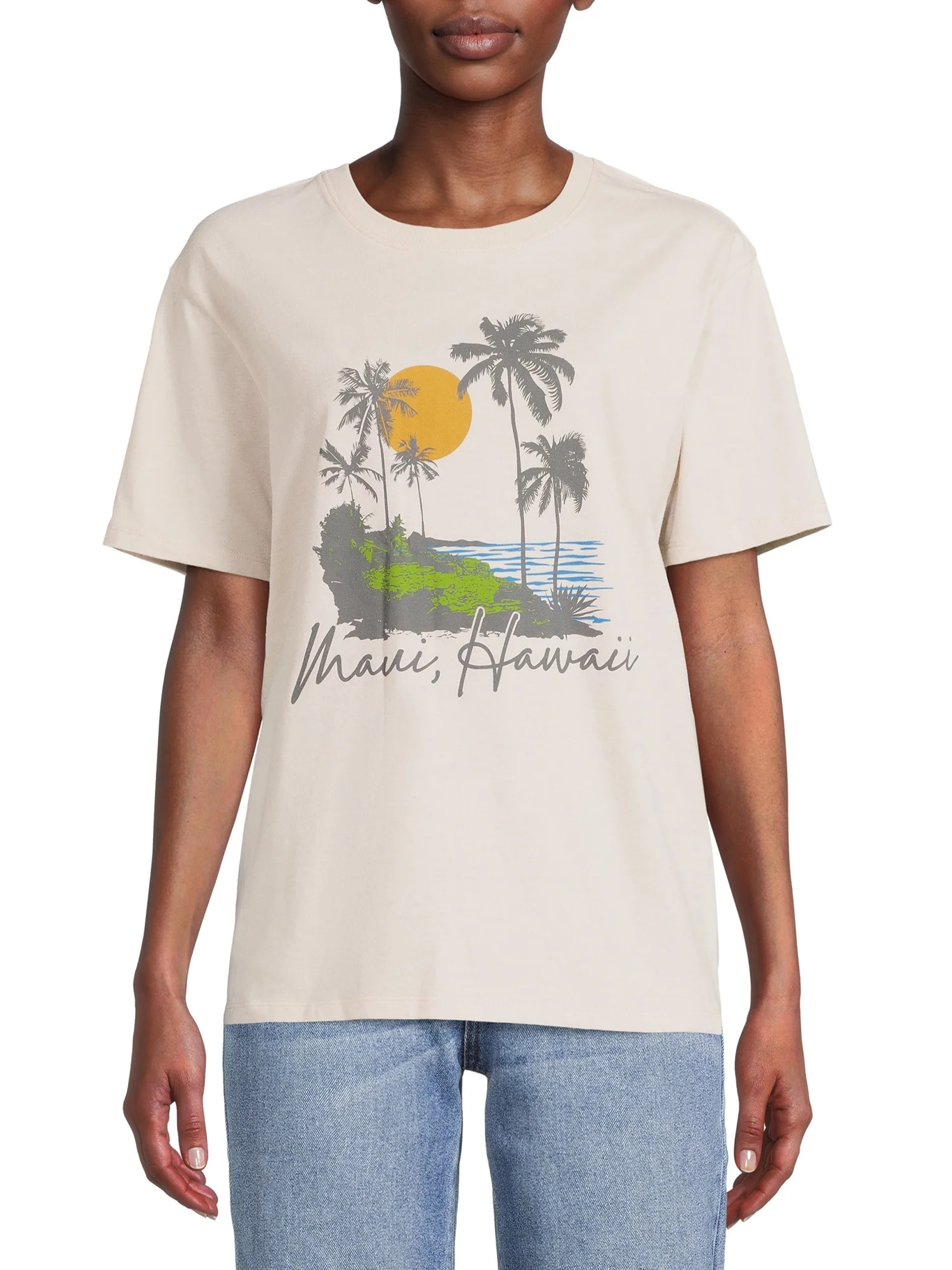 Time And Tru Women's Graphic Tee with Short Sleeves - Walmart.com | Walmart (US)