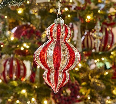 Red and Silver Finial Ornament | Pottery Barn (US)
