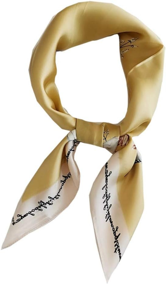 FONYVE Silk Feeling Scarf Medium Square Satin Head Scarf for Women 27.5 × 27.5 inches | Amazon (US)