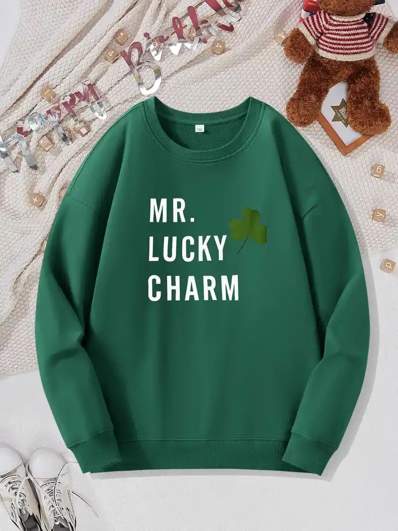St. Patrick's Day Mr Lucky Charm Letter Pattern Print - Temu | Temu Affiliate Program