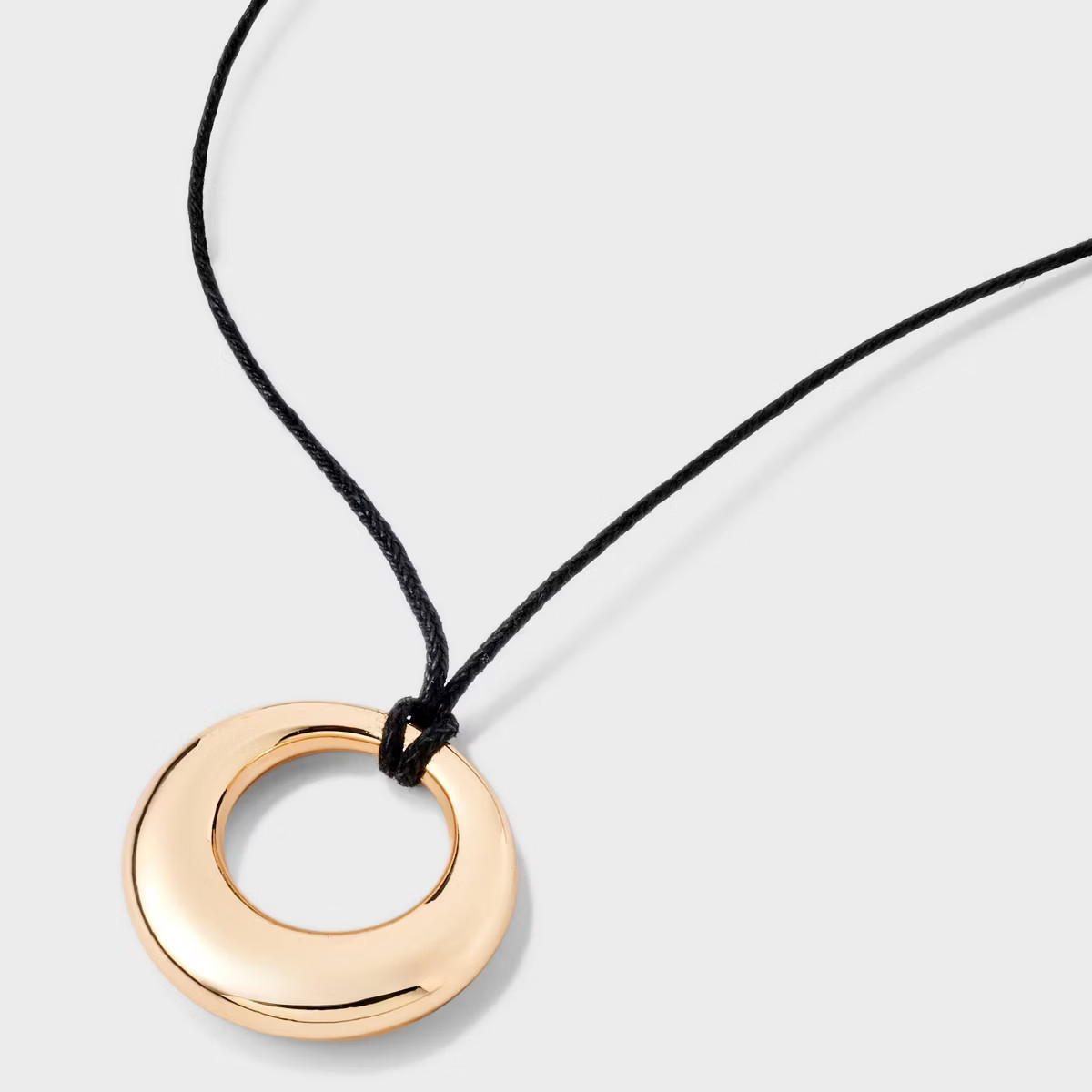 Cord with Puffy Open Circle Pendant Necklace - Universal Thread™ Gold | Target