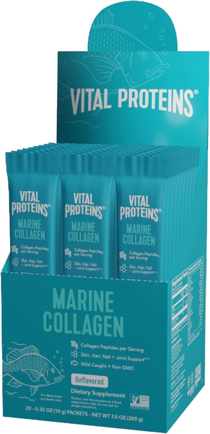 Vital Proteins Marine Collagen, Wild-Caught, Non-GMO Project Verified, Unflavored Stick Packs (10... | Amazon (US)