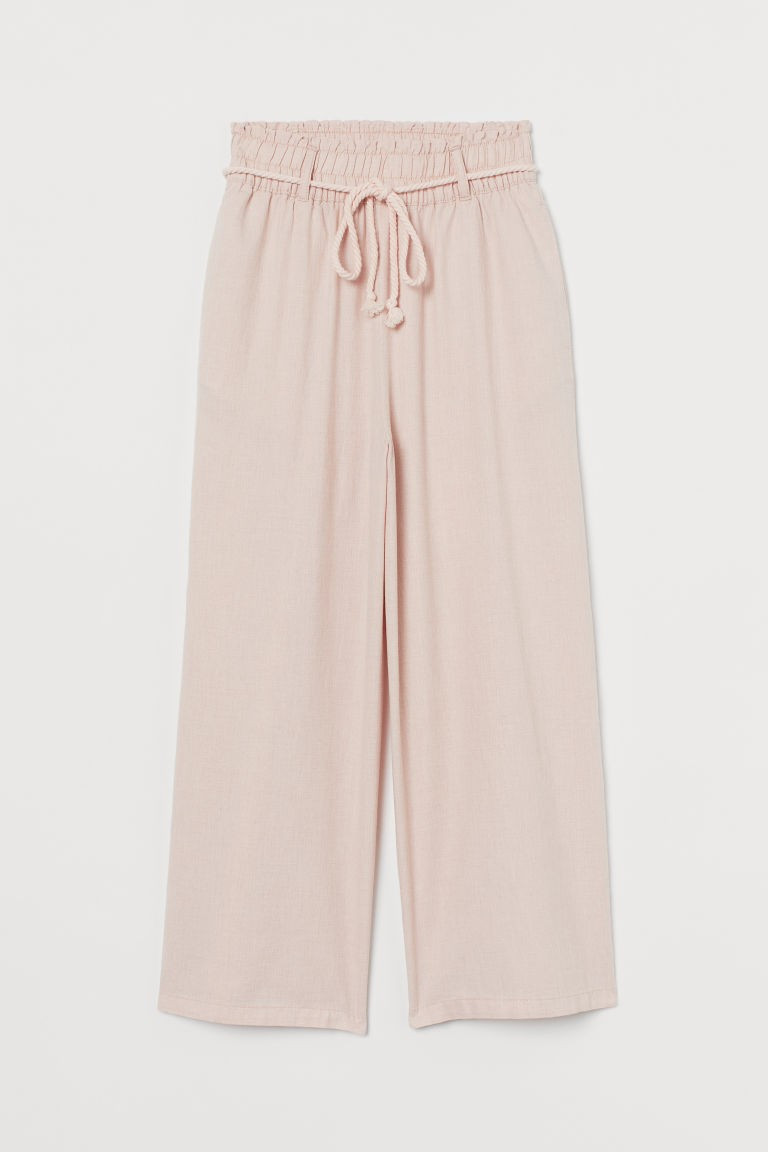 H & M - Cropped Paper-bag Pants - Pink | H&M (US + CA)