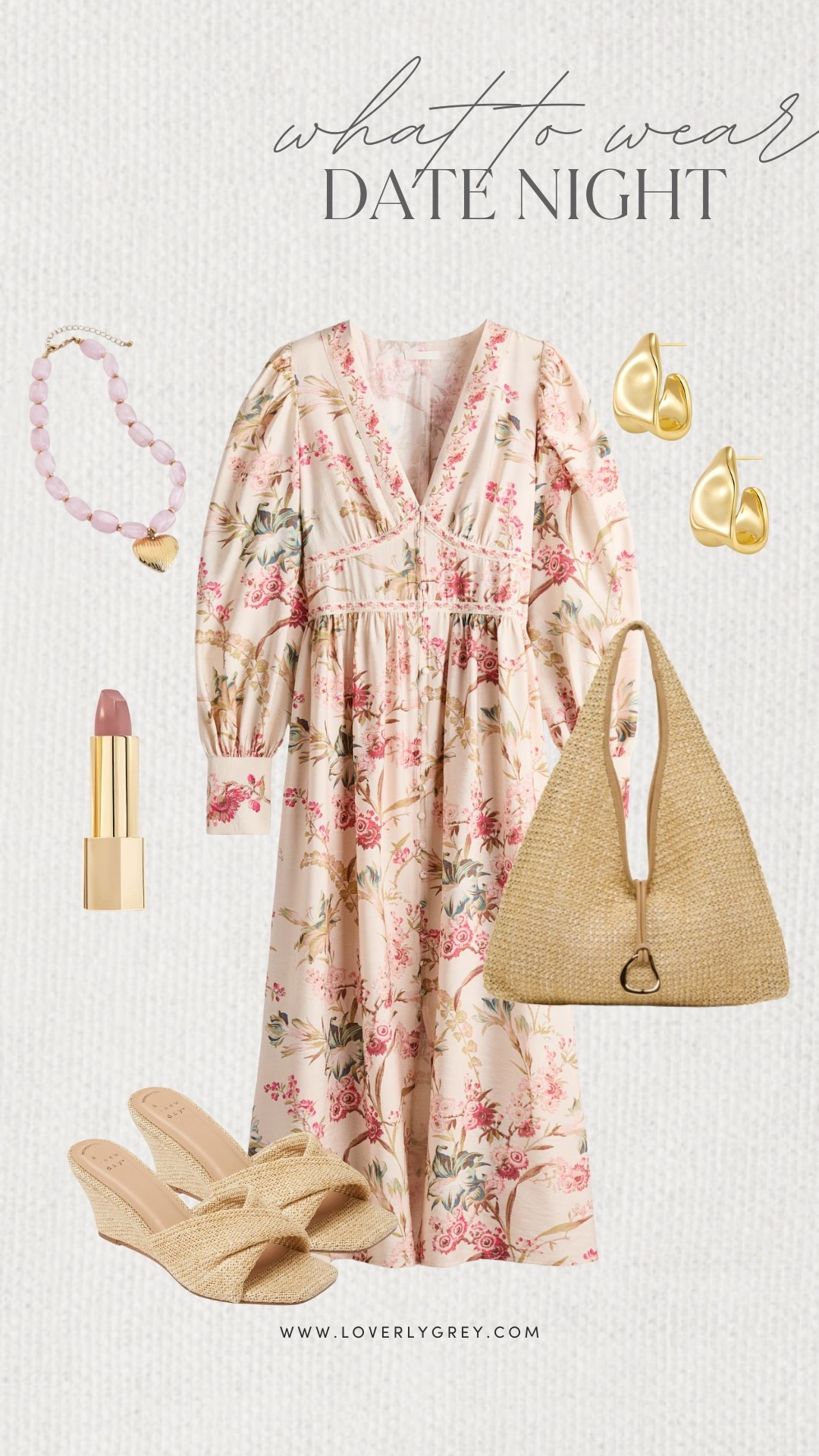 Loverly Grey, what to wear for date night! I am loving this long sleeve floral dress from H&M. I’d style the dress with a beaded necklace, target heels, and a matching woven purse to complete the look. Loverly Grey, what to wear date nightt

#LTKgrwm #LTKmomlife #LTKootd