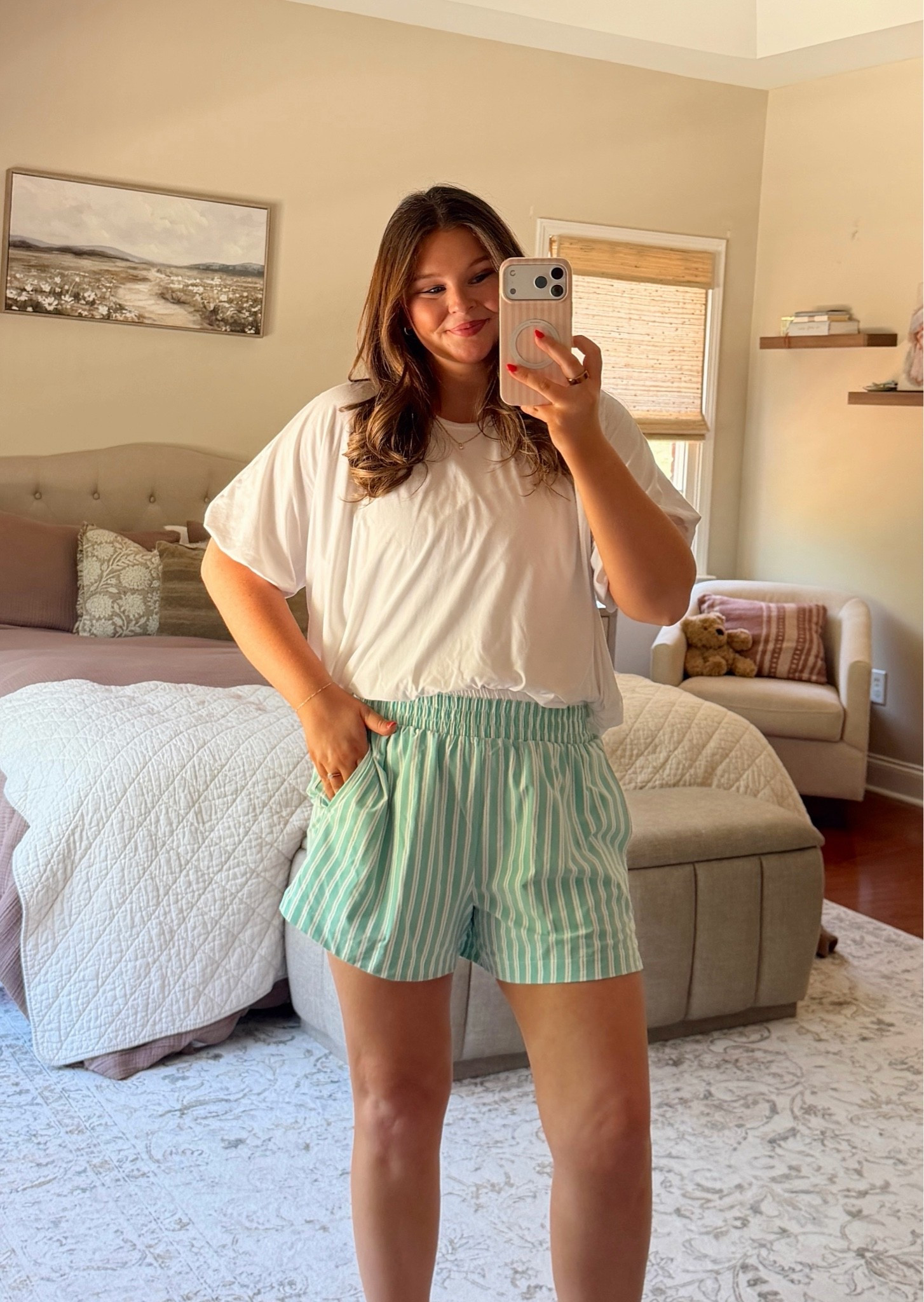 summer gym outfit! 

large in top, medium in shorts