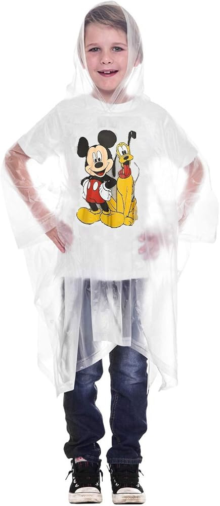 Disney Mickey Mouse Pluto Rain Poncho Hoodie Girls Boys Children Kids Youth Size | Amazon (US)