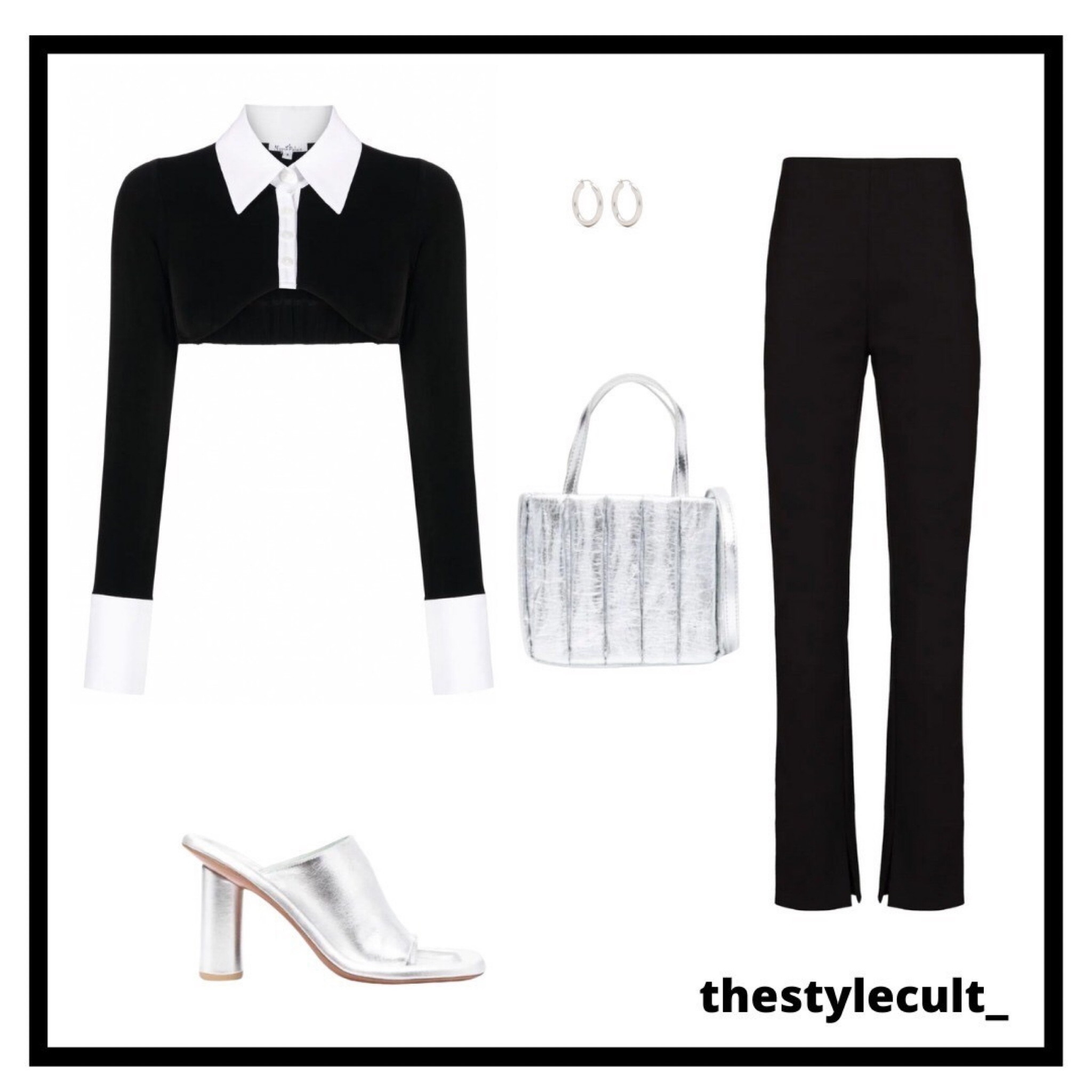 • mirror palais cropped shirt | gold hoops | dion lee pants | ambush silver mules | themoirè mini tote bag

#LTKstyletip #LTKSeasonal #LTKsalealert