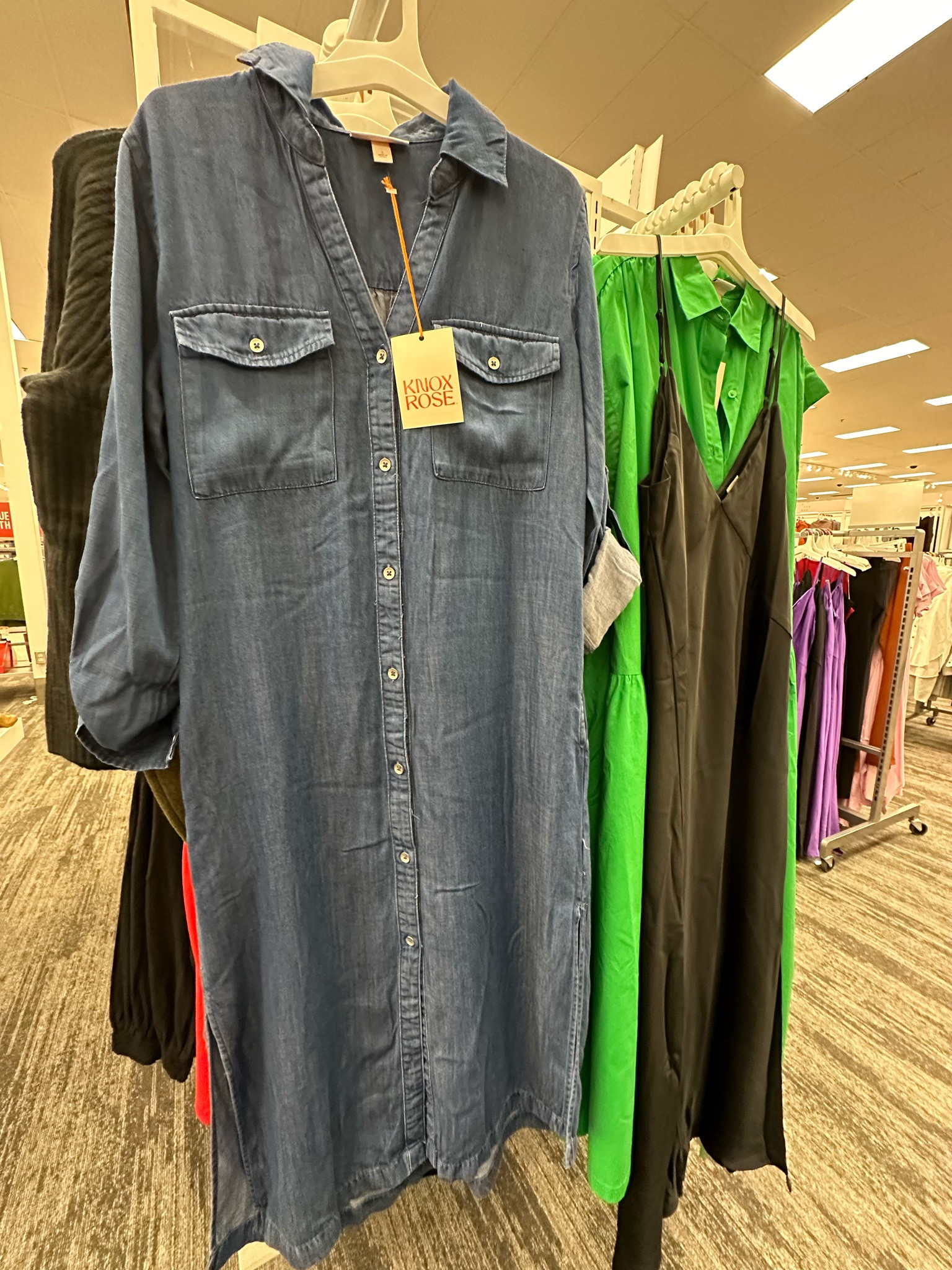 chinese dress ladies Bay Side Long Sleeve Denim Midi Dress Indigo Selfie Leslie