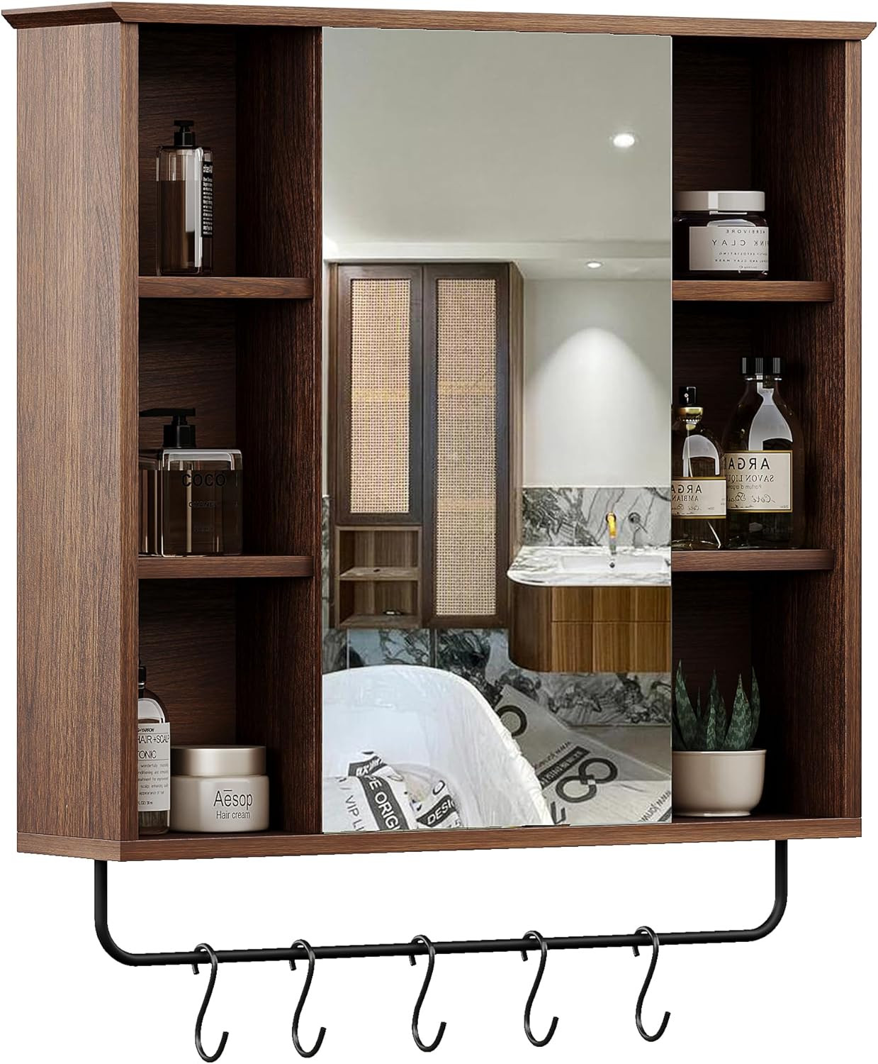 ChooChoo Medicine Cabinet with Mirror, Wall Mounted Bathroom Storage Cabinet with Mirror Door, Re... | Amazon (US)