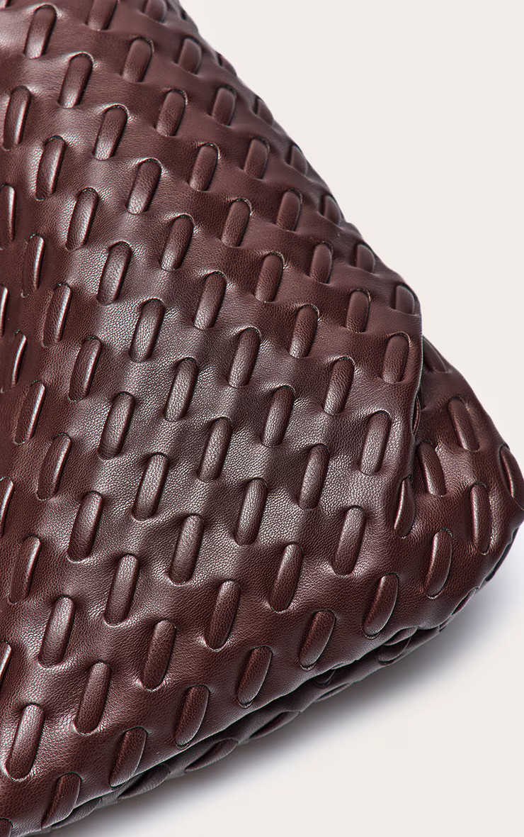 Chocolate PU Weave Metal Handle Shoulder Bag | Accessories | PrettyLittleThing UK