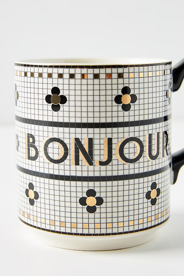Bistro Tile Bonjour Mug | Anthropologie (US)