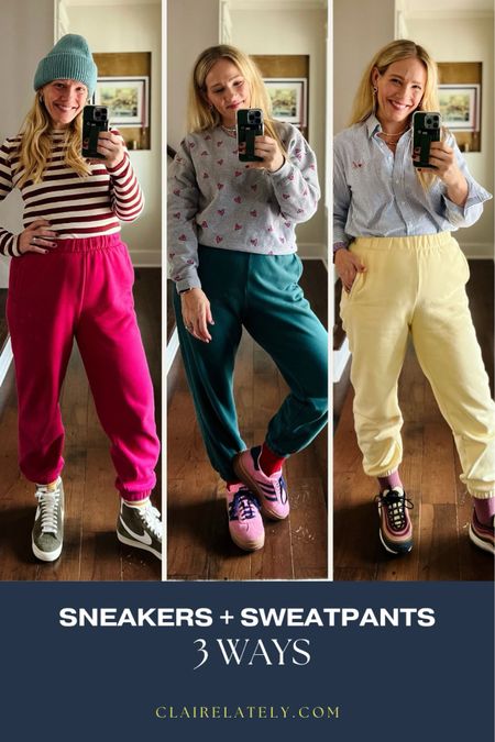 Sweatpants and sneakers for weekend casual or school drop off don’t have to be boring! This pair from the Gap are my favorite - then add a stripe top, sweatshirt in a fun print, or a tailored button down and your out the door. 
❤️ Claire Lately 

#LTKfindsunder100 #LTKshoecrush #LTKmidsize