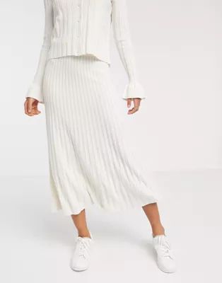 Y.A.S knitted skirt two-piece in cream | ASOS (Global)