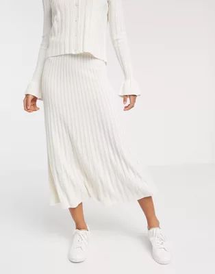 Y.A.S knitted skirt two-piece in cream | ASOS (Global)