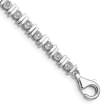 Sterling Silver Rhodium-plated Diam. Tennis Bracelet Q-QDX109 | Walmart (US)