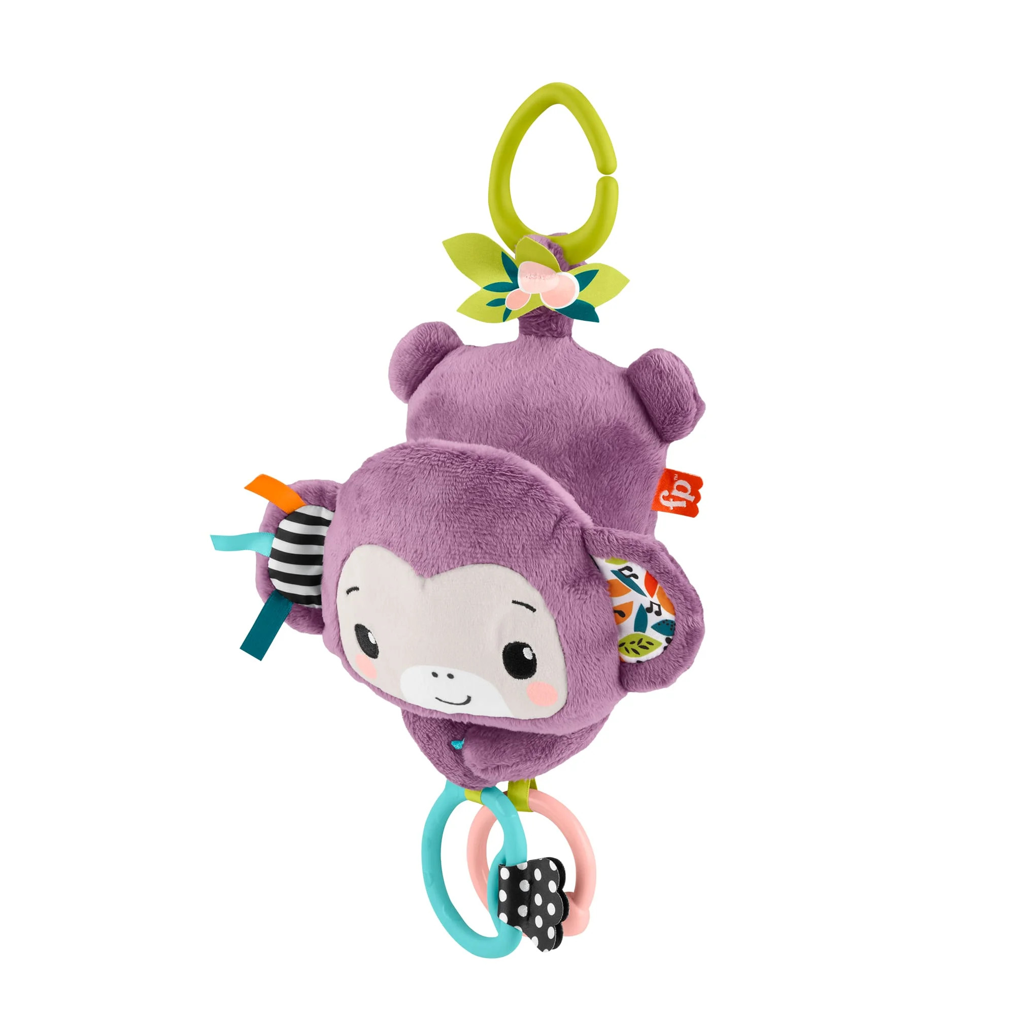 Fisher-Price Sing & Go Purple Monkey Plush Baby Stroller Sensory Toy for Newborns | Walmart (US)