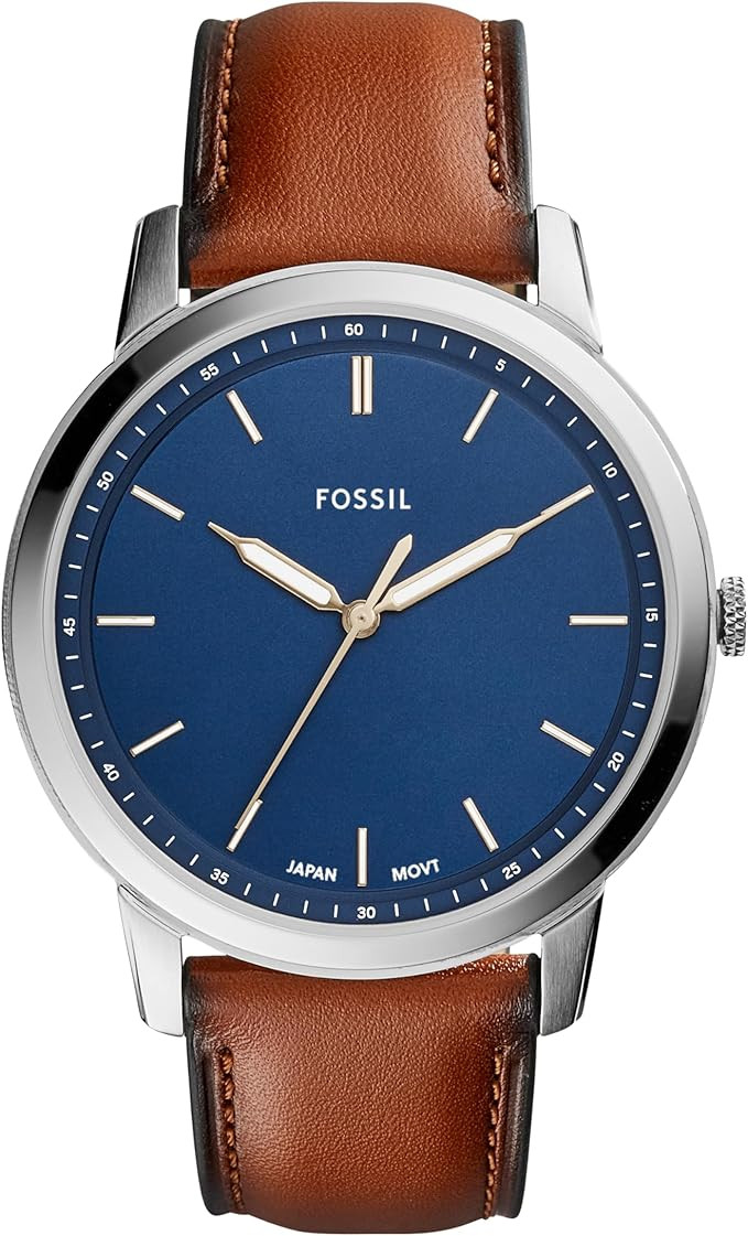 Fossil Men's Minimalist Quartz Stainless Steel Three-Hand Watch for Men | Amazon (US)