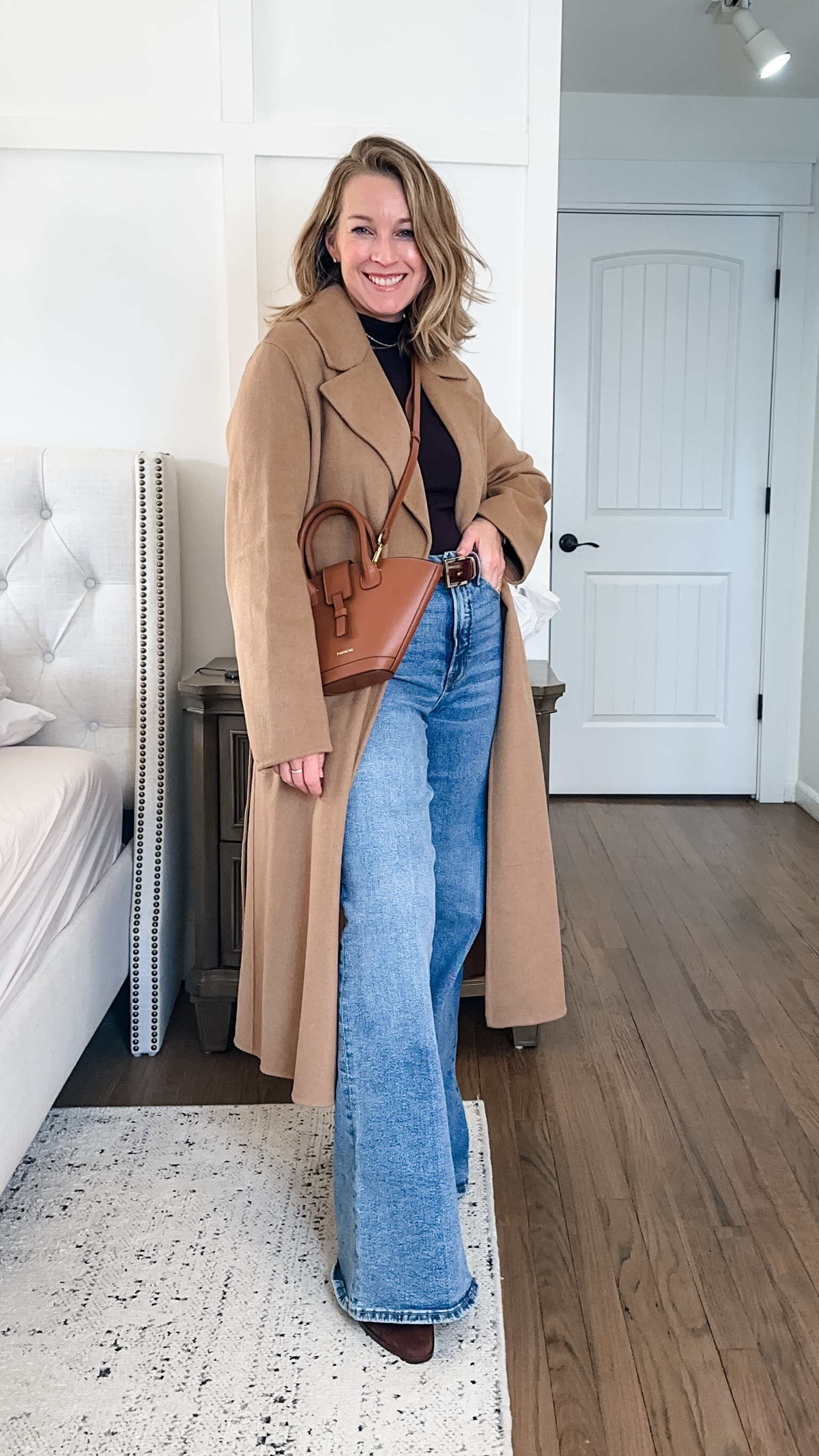 Obsessed!!! I have to get my jeans tailored a bit bc I looove them but don’t wear high heels. Worth it for the lower price point for the quality jeans! These have been xtra looo support, no gapping, waist cinching and tummy control! It’s my 2nd pair of this brand and they’re so good! I sized up to a 10! Medium jacket and it’s so luxe and looks so much more expensive than it is. Small top in chocolate ganache. The most beautiful color! I ordered a large belt and need a medium. 8 boots  

#LTKStyleTip #LTKMidsize #LTKFindsUnder100

#LTKSaleAlert #LTKFindsUnder100 #LTKStyleTip