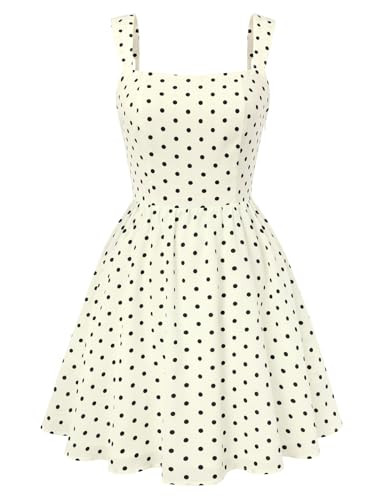 Belle Poque Vintage Polka Dot Dress for Women 2026 Summer Mini Dresses Square Neck A Line Sleevel... | Amazon (US)