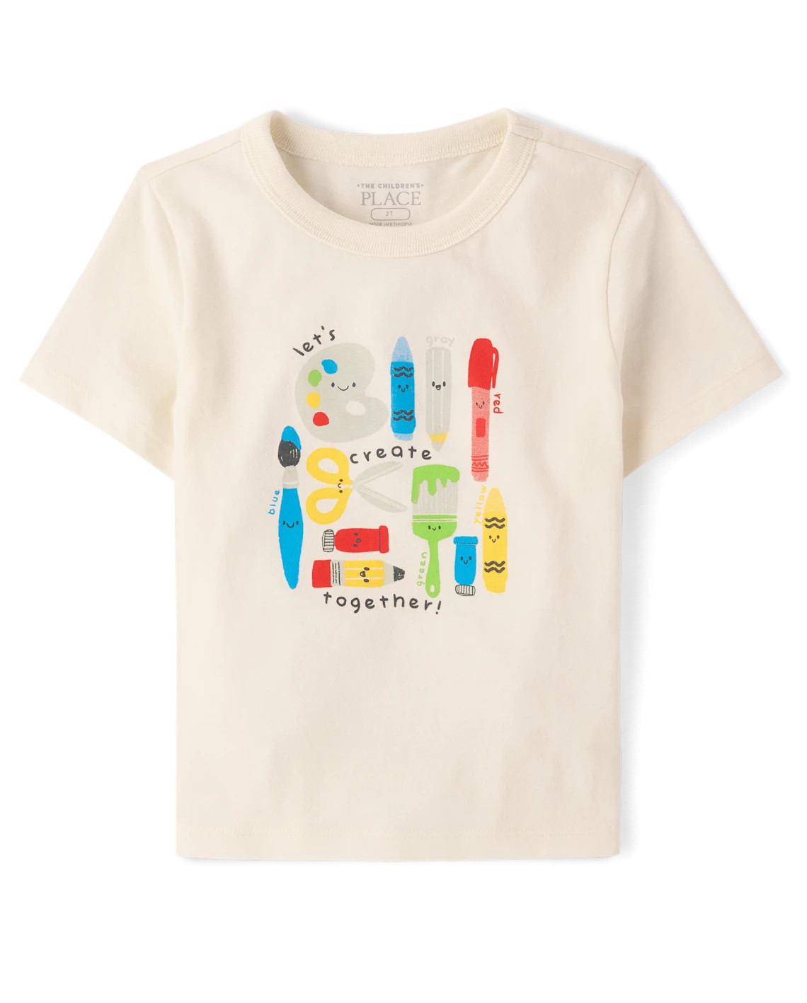 Baby And Toddler Boys Art Supplies Graphic Tee - cream | The Children's Place