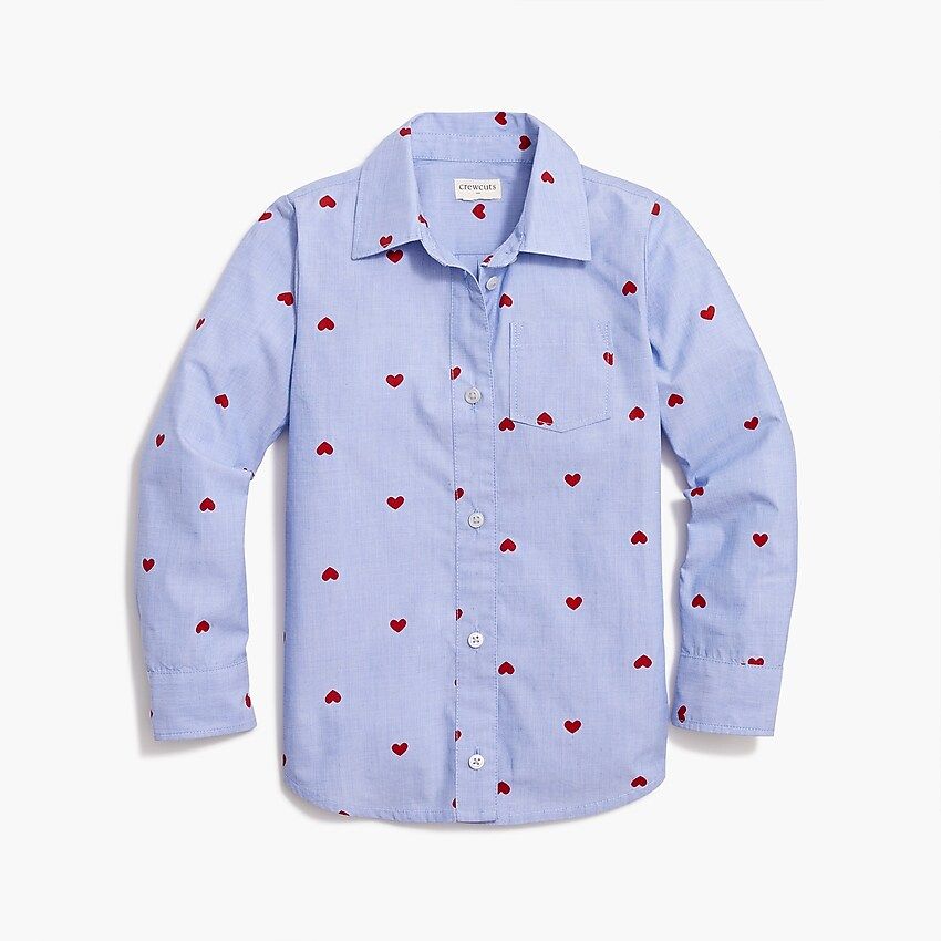 Girls' heart button-up shirt | J.Crew Factory