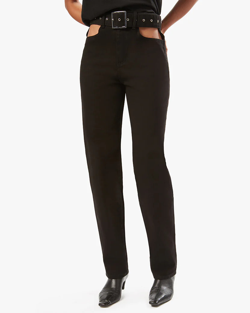Cut Out Straight Leg Twill Denim Jean | We Wore What