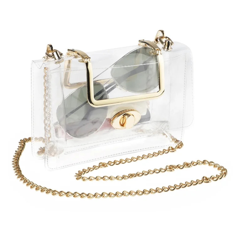 TSV Clear Crossbody Bag, See Through Clutch with Chain, Stadium Approved Clear Bag for Concerts, ... | Walmart (US)