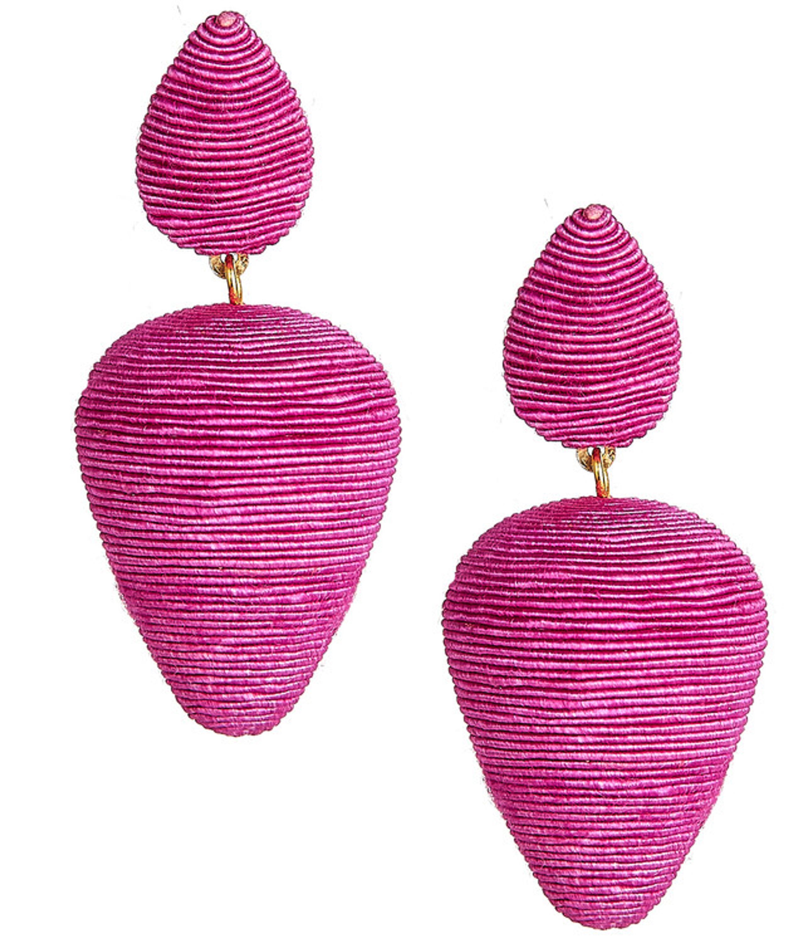Rory Hot Pink - Silk Wrapped Earrings - Sample Sale Final Sale | Lisi Lerch Inc