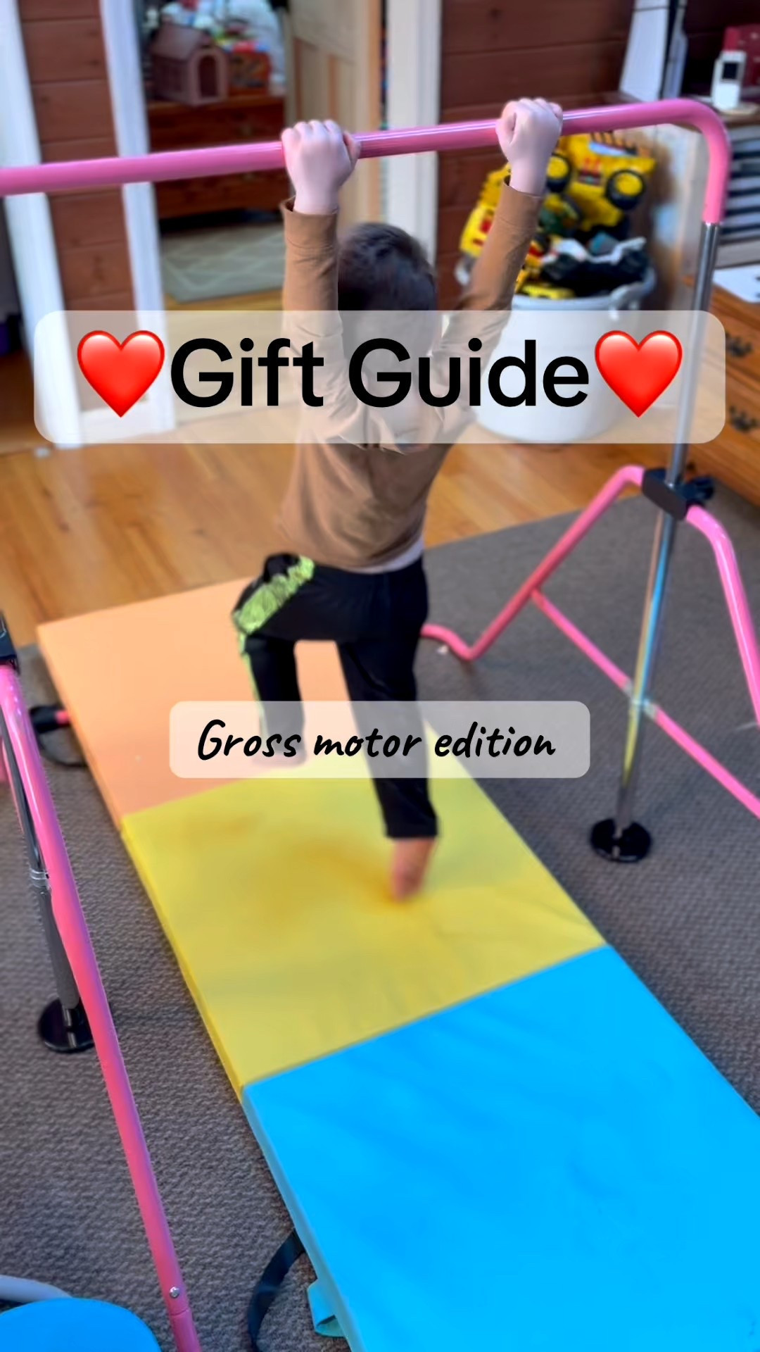 ❤️Gift Guide❤️
Gross Motor edition: 
Gymnastics bar with the fall mat. 
My kids spend lots of time climbing and flipping over this bar. It folds up nicely and I usually only take it out when we are stuck inside or for special requests. #gymnasticsbar #climber #grossmotor 

#LTKGiftGuide #LTKKids #LTKSaleAlert