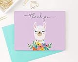 Cute Llama Thank You Cards with Envelopes (FOLDED, Blank Inside), Llama Baby Shower Thank You Cards, | Amazon (US)