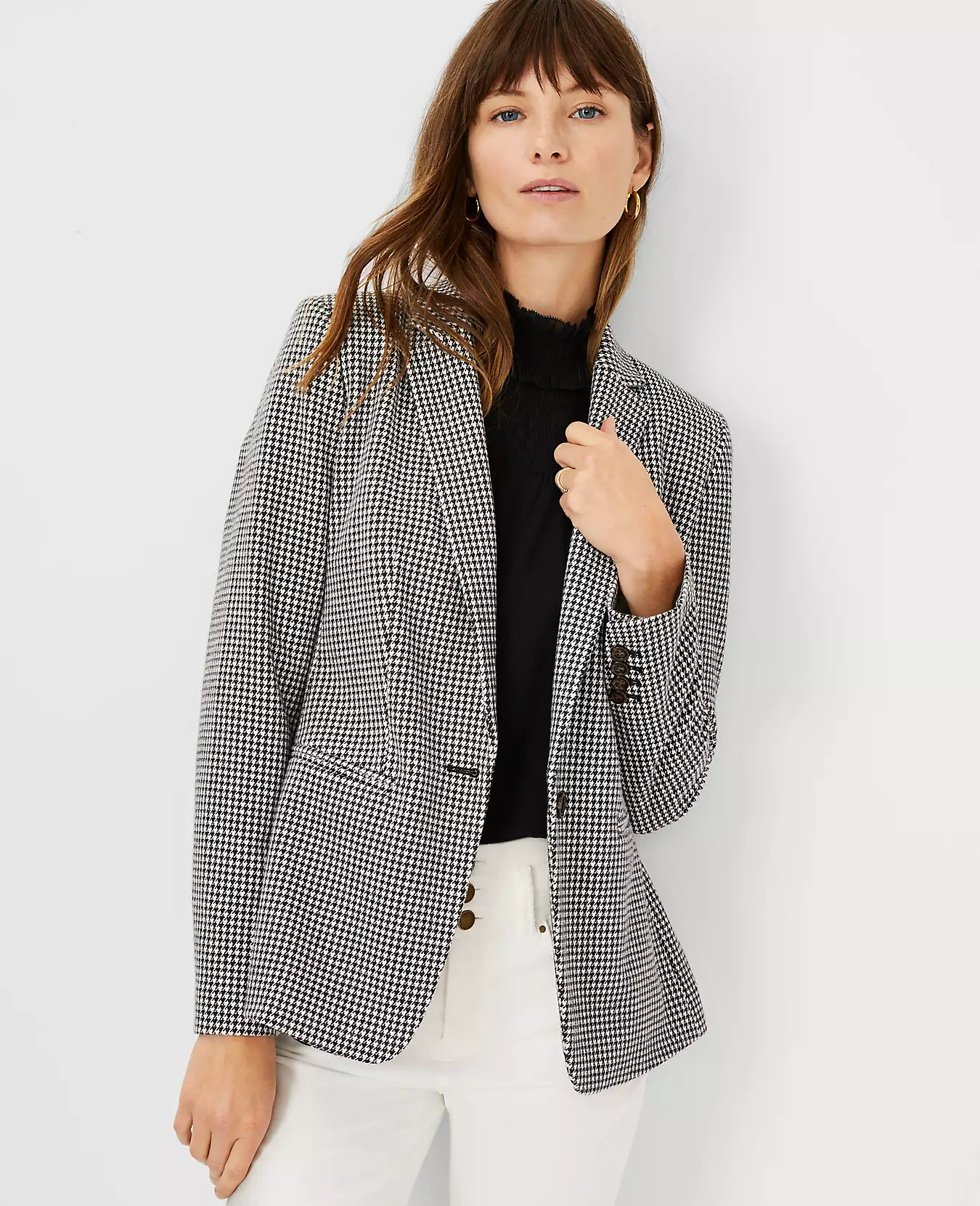 The Hutton Blazer in Houndstooth | Ann Taylor (US)