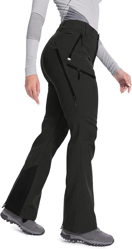 Moosehill Women's Snow Ski Pants: Fleece lined Waterproof Insulated Softshell for Winter Hiking S... | Amazon (US)