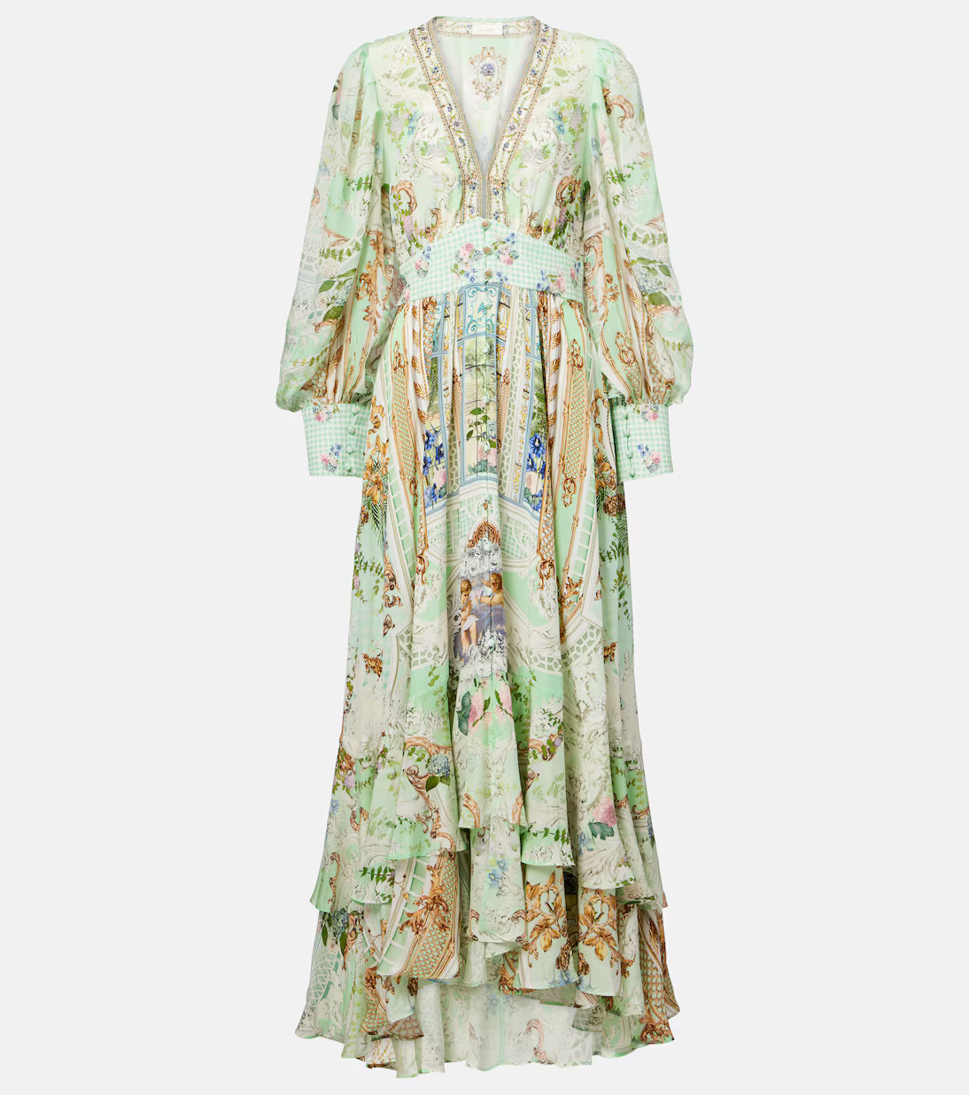 Crystal-embellished silk maxi dress | Mytheresa (UK)