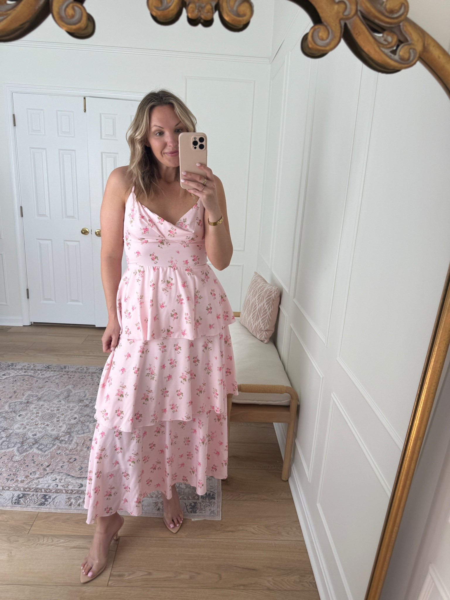 Floral wedding guest dress - wearing a med 

#LTKSeasonal #LTKWedding #LTKMidsize