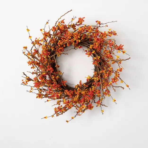 Sullivans Bittersweet & Berry Artificial Wreath 26"H Orange | Target