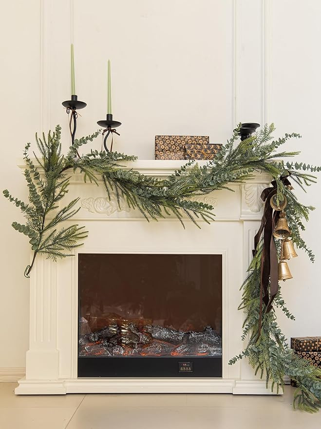 9ft Handmade Christmas Garland,Artificial Cypress Cedar Pine Needles Greenery Seasonal Garland fo... | Amazon (US)