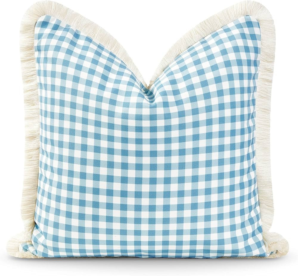 Hofdeco Premium Coastal Hampton Style Patio Indoor Outdoor Pillow Cover Only, 20"x20" Water Resis... | Amazon (US)