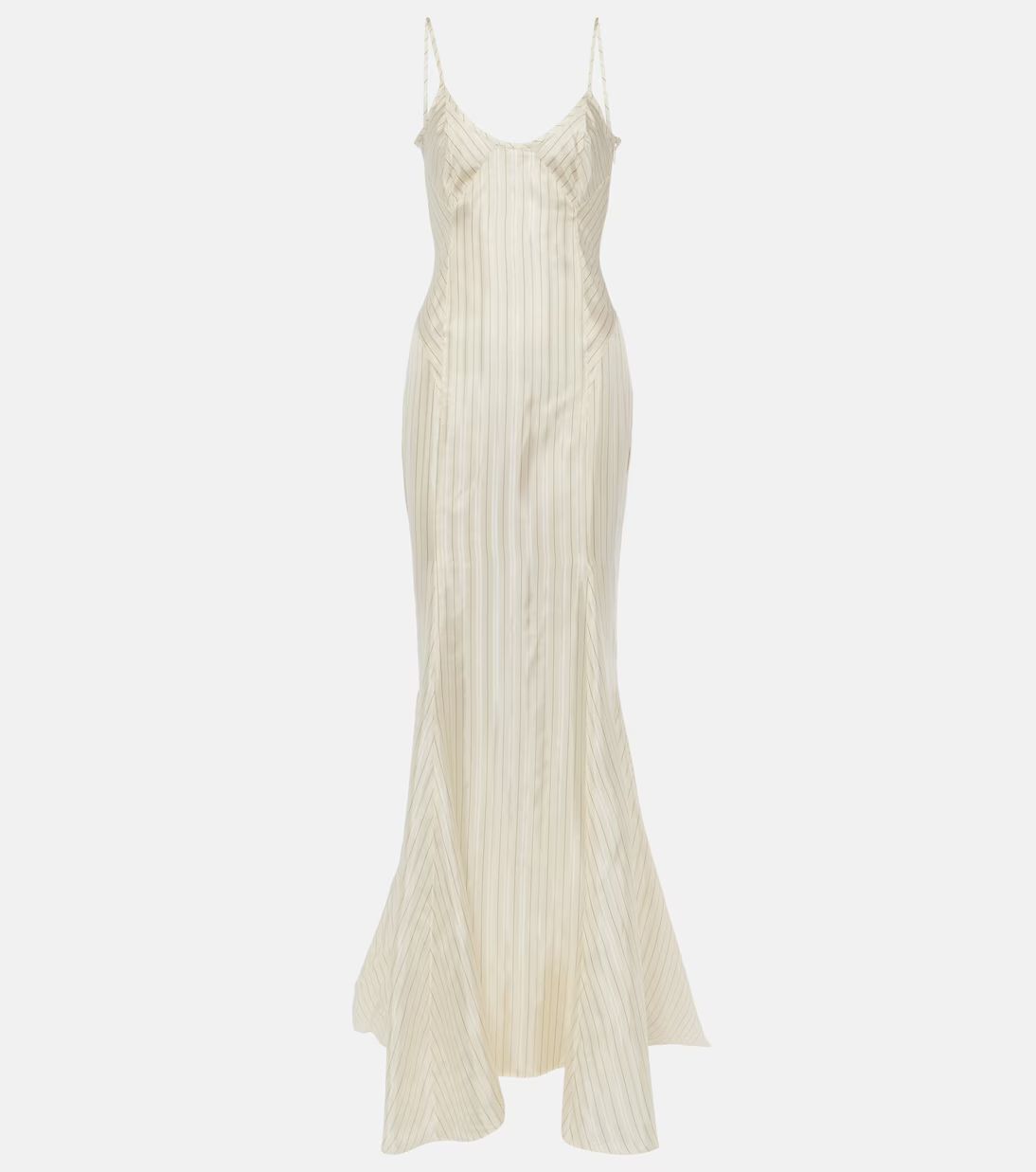 Striped satin slip dress | Mytheresa (UK)