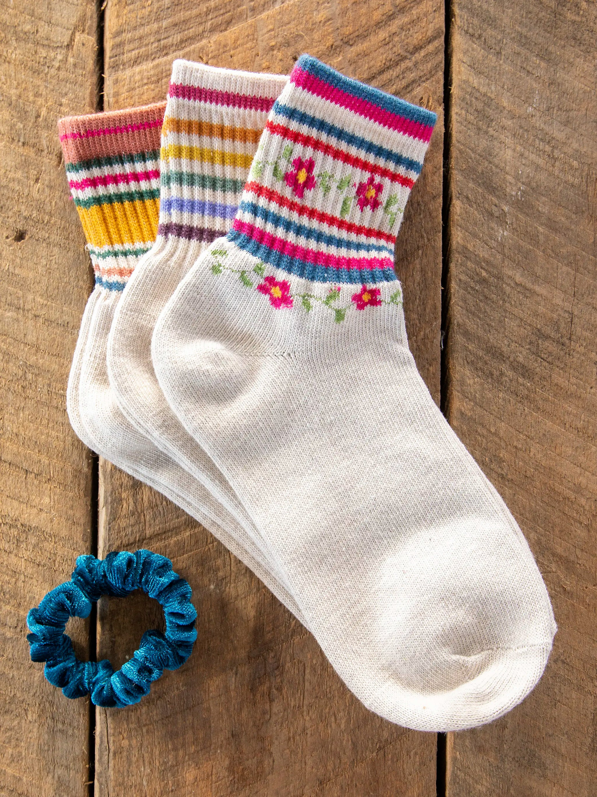 Striped Retro Crew Socks, Set of 3 | Natural Life