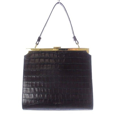 Mansur Gavriel Elegant Bag Handbag One Handle Croco Embossed Calf Leather Dark B  | eBay | eBay UK