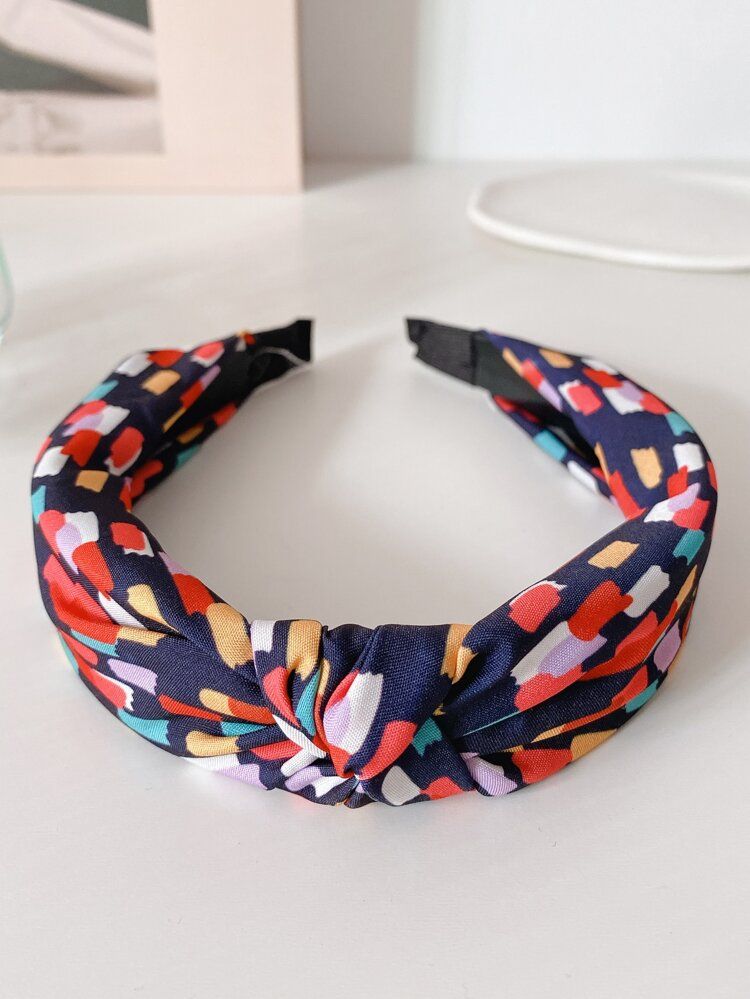 Color Block Knot Decor Headband | SHEIN