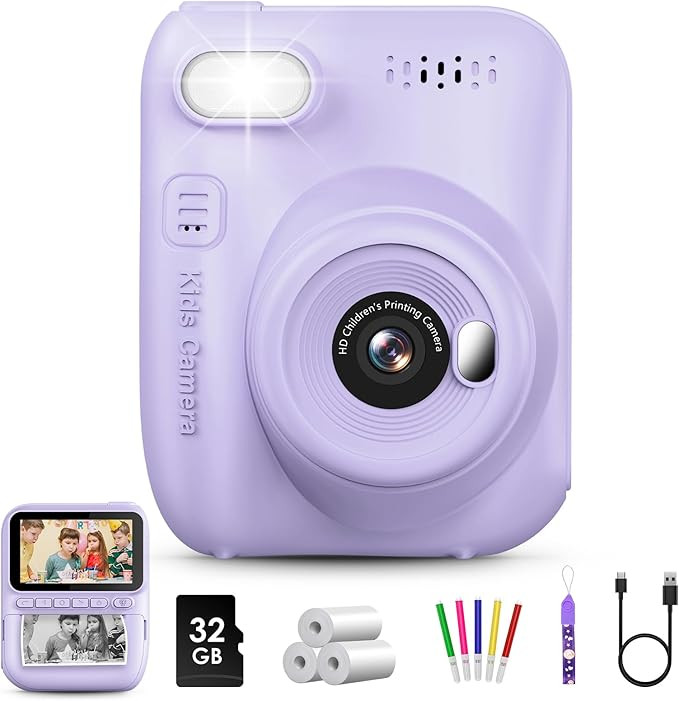 Kids Instant Print Camera, 3.0-inch HD Screen 32MP Photo Instant Digital Camera Christmas Birthda... | Amazon (US)