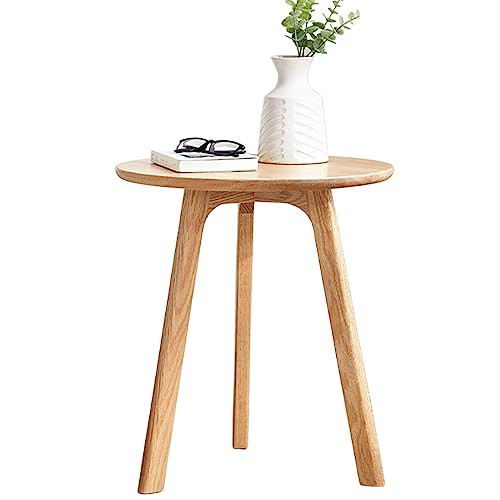 Grewood Accent Side/End Table - 100% Solid Oak Wood with 3 Legs Design - Small Round Side Table for Living Room,Bedroom,Office | Amazon (US)