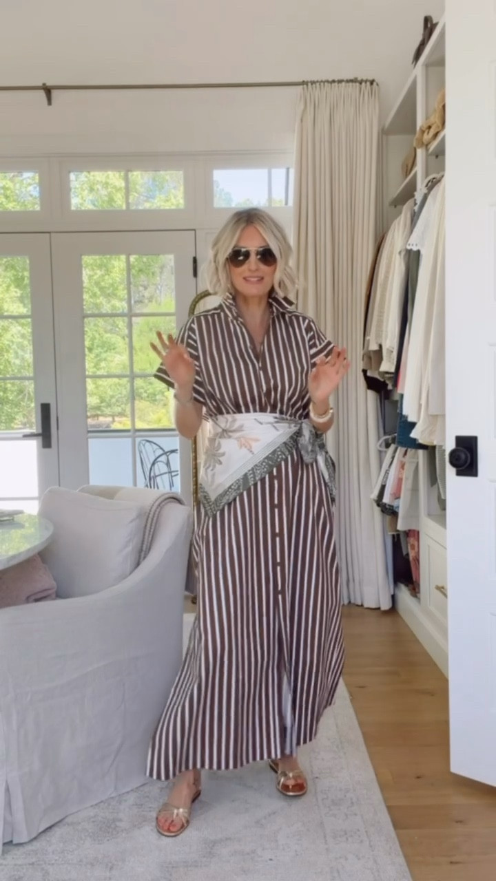 I love how this silk scarf pairs with this brown striped maxi dress! Such a cute look for spring! Wearing XS.

Loverly Grey, Loft, spring fashion, spring outfit ideas, brown striped maxi dress, silk scarff

#LTKootd #LTKSeasonal