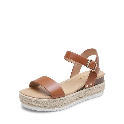 DREAM PAIRS Women's Platform Espadrilles Wedge Sandals, Comfortable Open Toe One Band Sandals for... | Amazon (US)