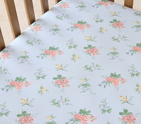 Hill House Home Floral Organic Crib Fitted Sheet | Pottery Barn Kids