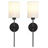 KARTOOSH Battery Operated Wall Sconces Set of Two, with Remote Control, Dimmable, Warm White/Natu... | Amazon (US)