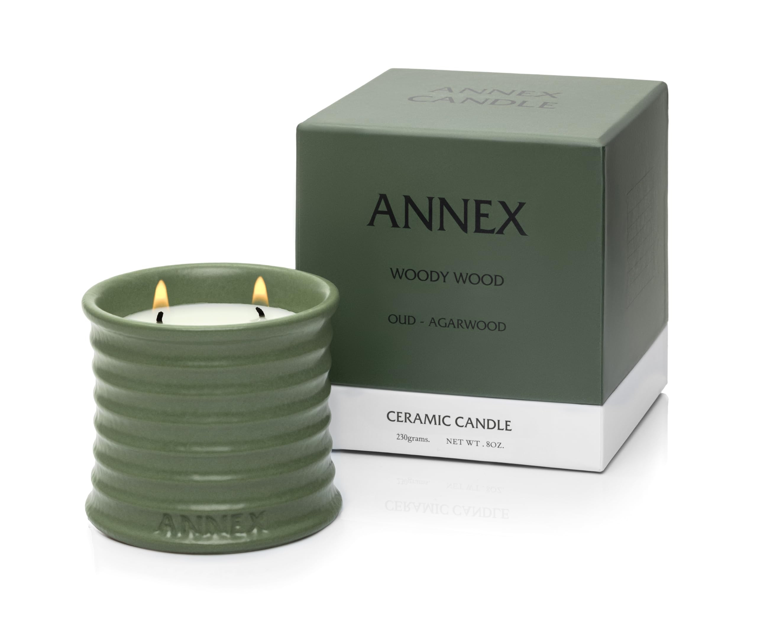 Scented Luxury Candles in Handmade Ceramic Jars, Soy Wax | Woody Wood – Oud & Agarwood, Large C... | Amazon (US)