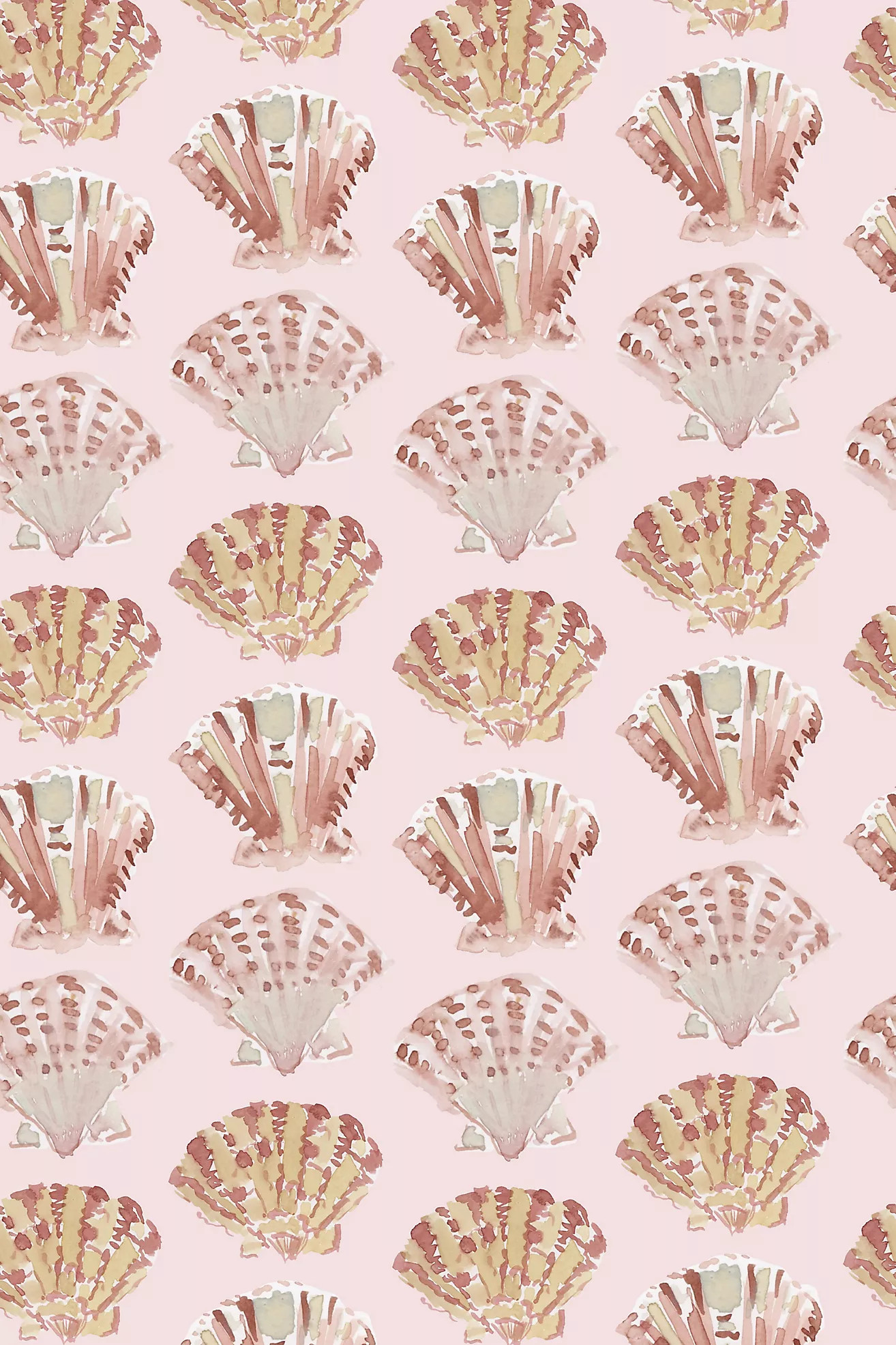 Scallops Blush Coastal Peel-and-Stick Wallpaper | Anthropologie (US)