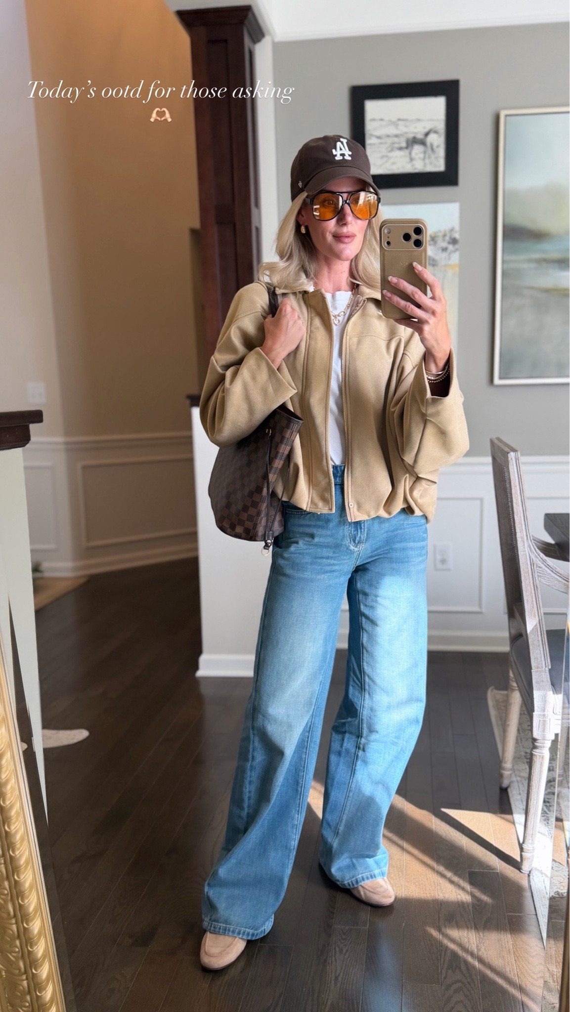 Spring outfit idea - wearing a small in the wide leg jeans, and a small in the viral suede jacket. #walmartstyle #fabrique #amazonfashion

#LTKootd #LTKSeasonal #LTKmomlife